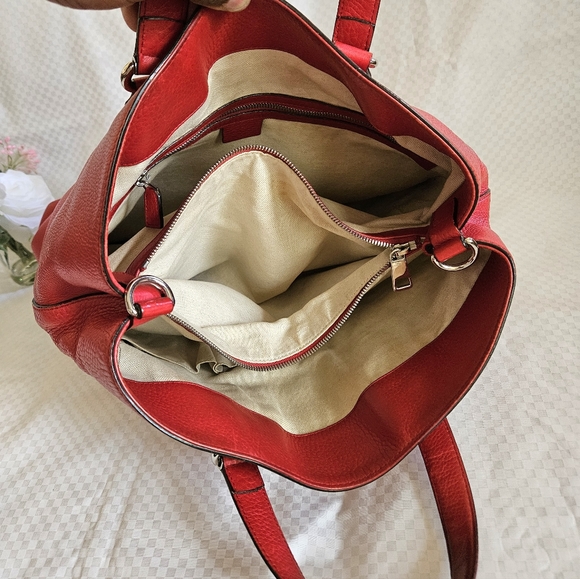 Vintage Gucci Red Leather Luxury Large Tote Handbag - Picture 16 of 16